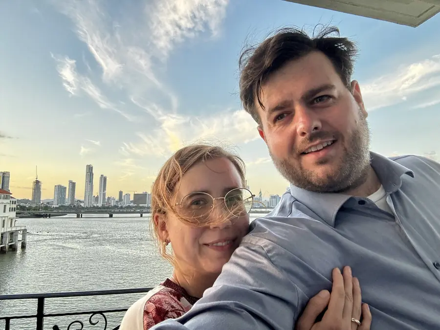 Wir beide zum Sonnenuntergang